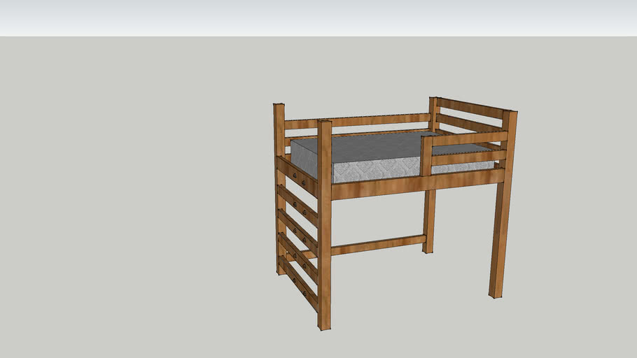 Loft Bed Plans Full 3d Warehouse, Queen Loft Bed Instructions