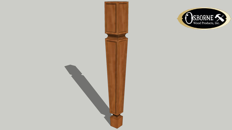 Tapered Mission Dining Table Leg (29" x 3-1/2/")
