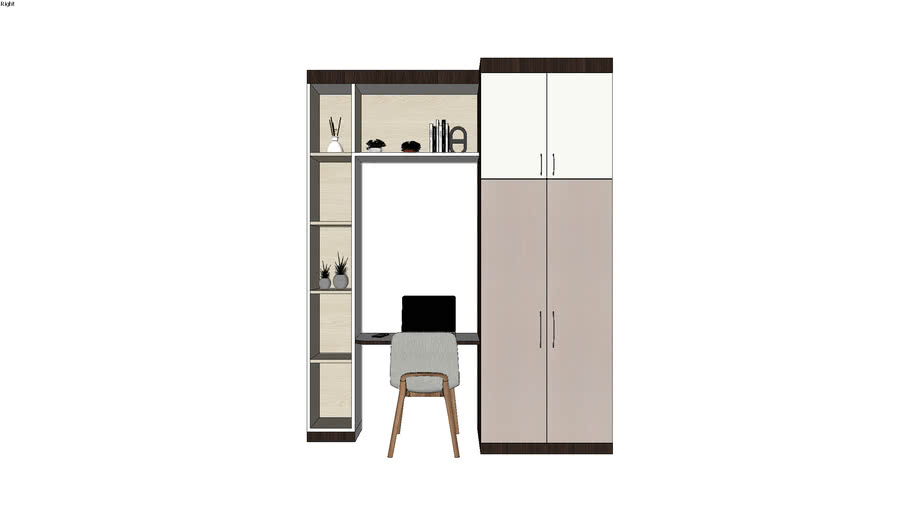 Wardrobe With Study 3d Warehouse