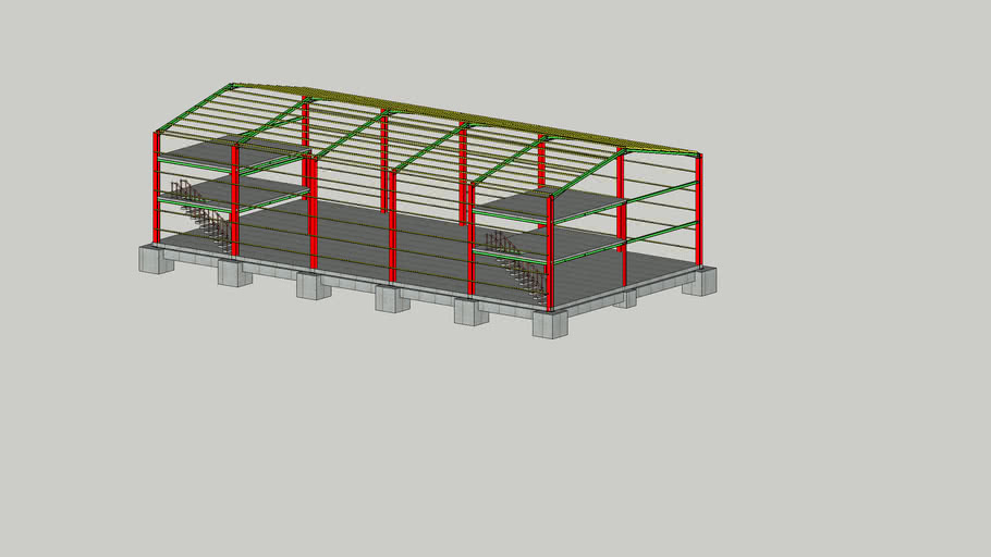 small portal frame shed 3d warehouse