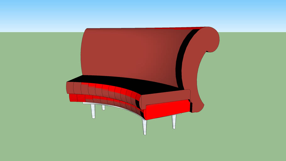 curved back sofa | 3D Warehouse