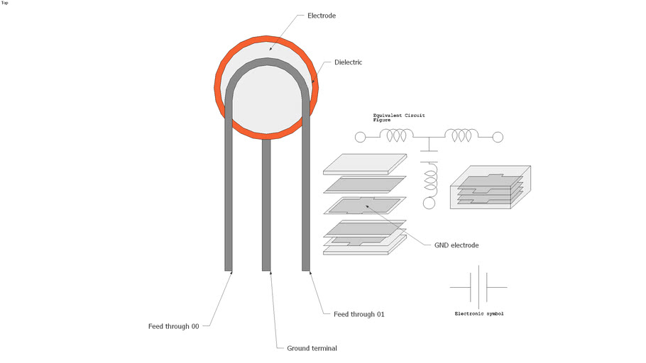 Feedthrough capacitor 3D Warehouse
