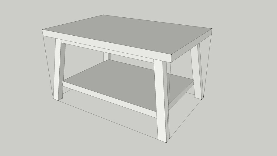 IKEA LUNNARP 90x55cm coffee table in white LOW POLY 3D Warehouse