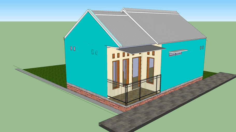 Desain rumah minimalis 6x9 Meter atap genting | 3D Warehouse