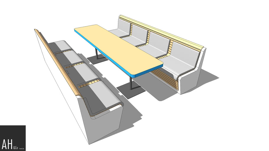 Outdoor or Indoor Seating Bench Set | 3D Warehouse