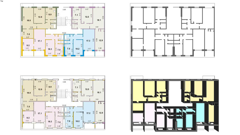 Типовой дом 9 этажей | 3D Warehouse