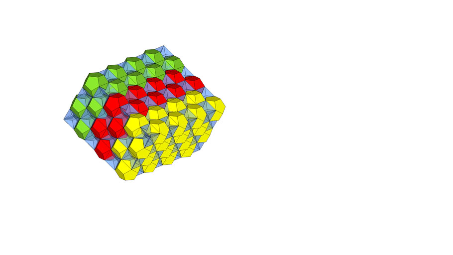 Dodekaeder und konkaver Dodekaeder gestapelt Raumfüllung