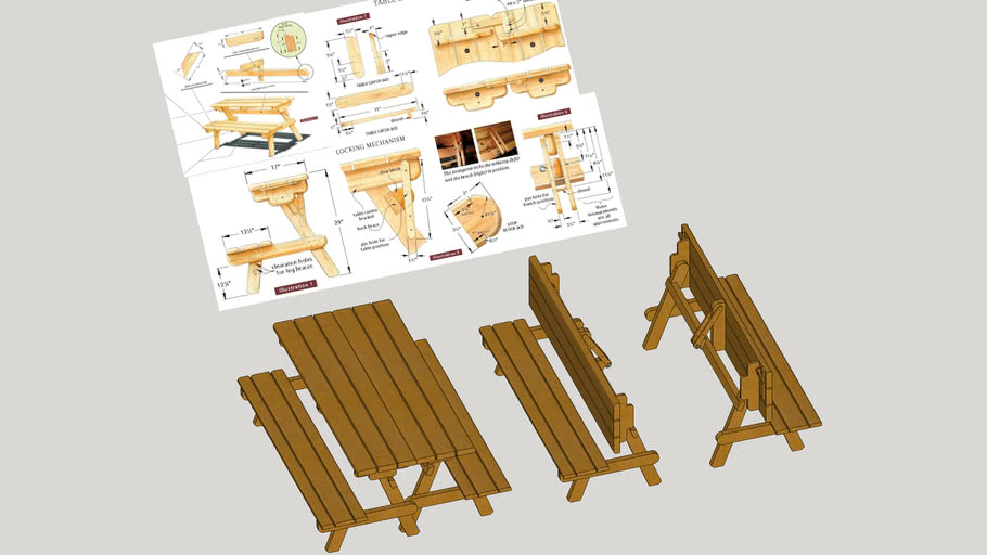 Ta Assemblies Picnic Table Converts, Bench Converts To Picnic Table Plans