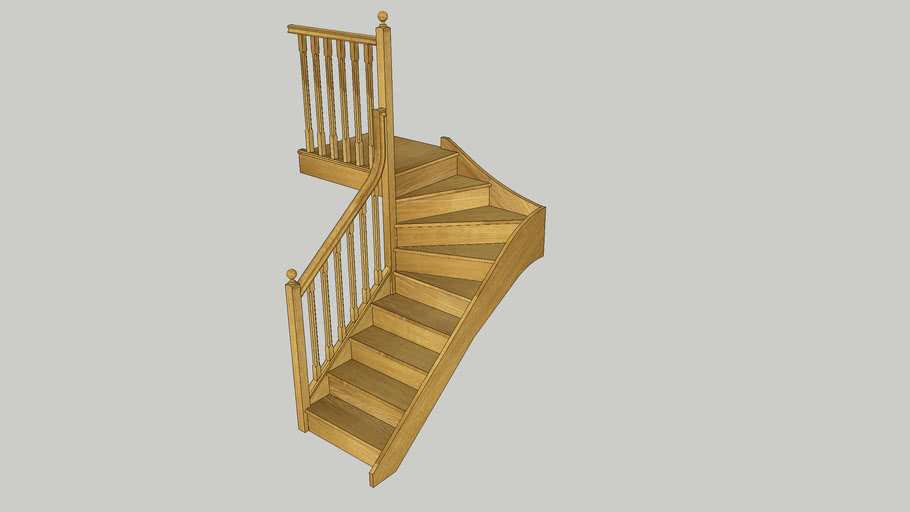 Oak Winder Stairs | 3D Warehouse