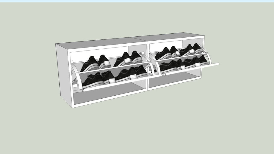 Zapatero Doble / Double shoe rack | 3D Warehouse