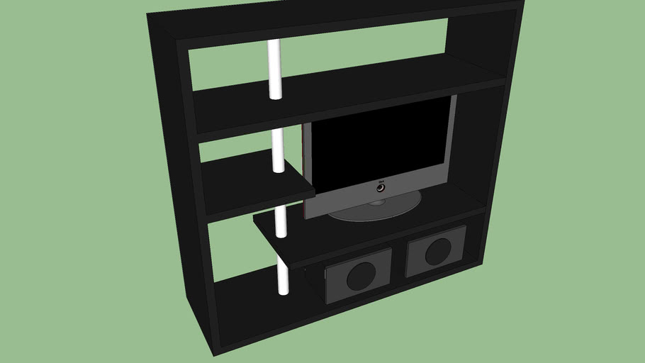 Mueble negro tv | 3D Warehouse