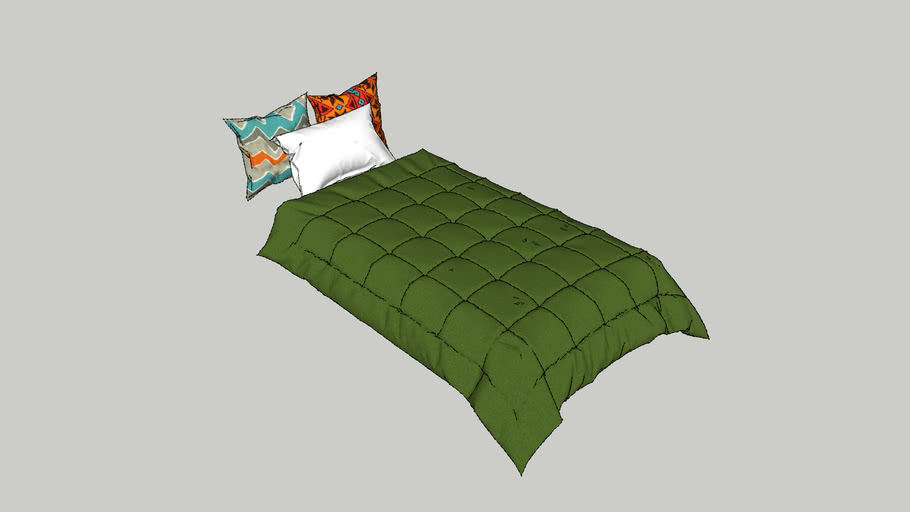 Bed With Pillows 3d Warehouse