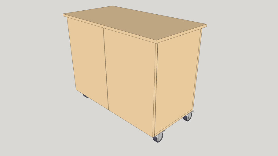 Storage Cabinet On Caster Wheels 3d, Cabinet With Wheels