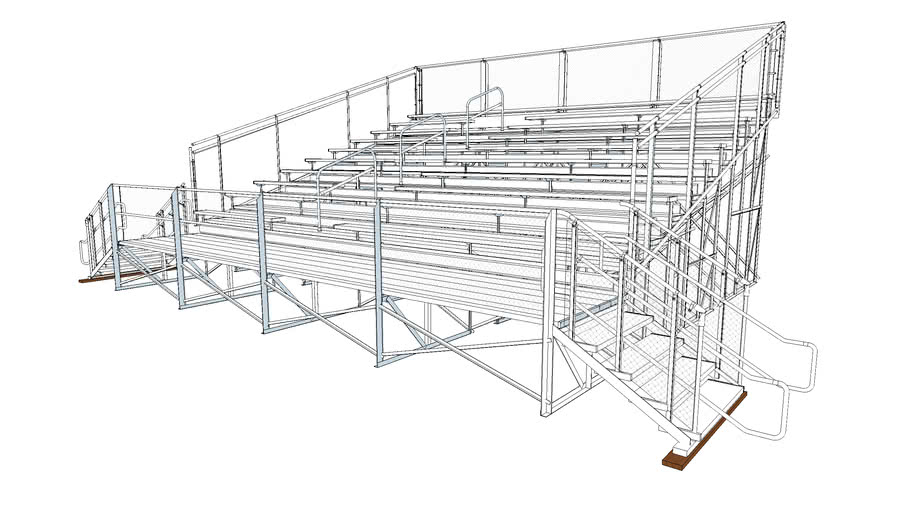 27ft. 10 Row Elevated Bleachers 3D Warehouse