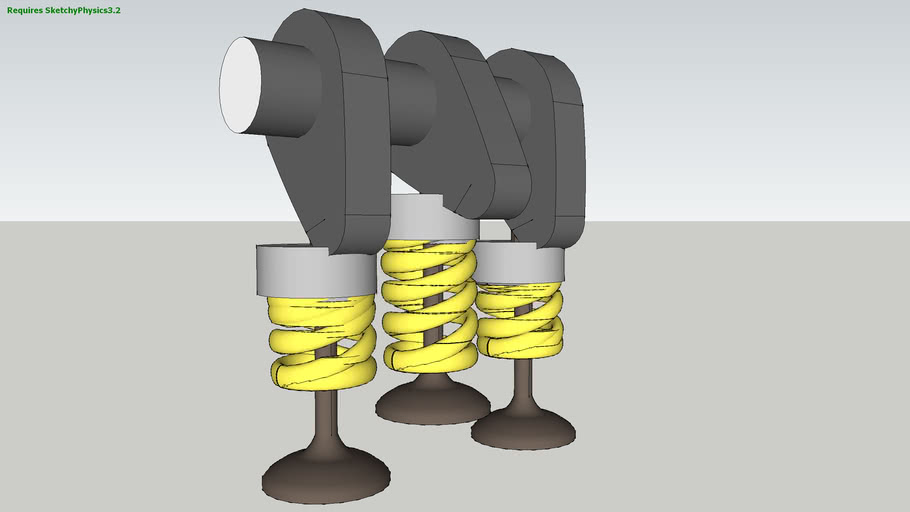 Cam Shaft and Valves with compressing springs Sketchy 3D Warehouse
