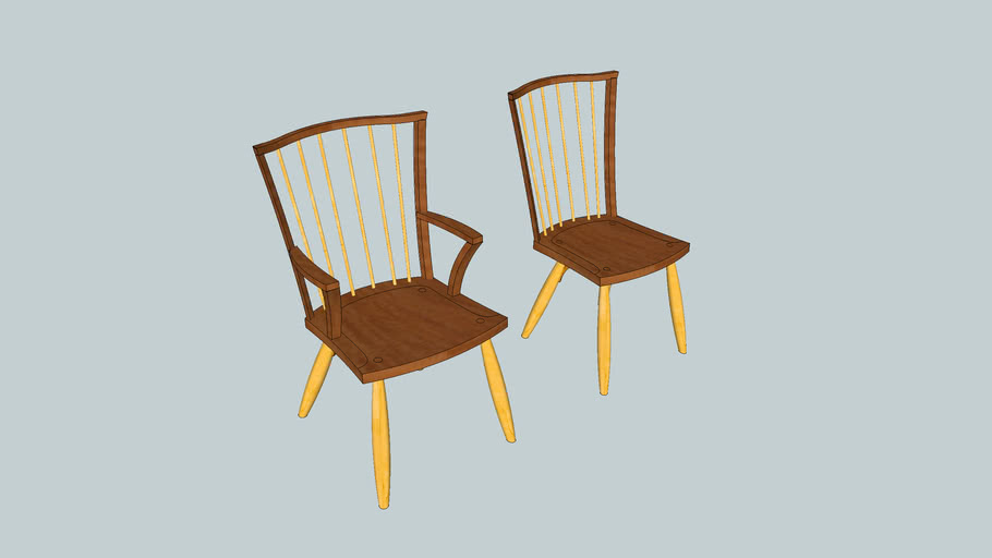 Thos Moser Catena Side And Arm Chairs 3d Warehouse