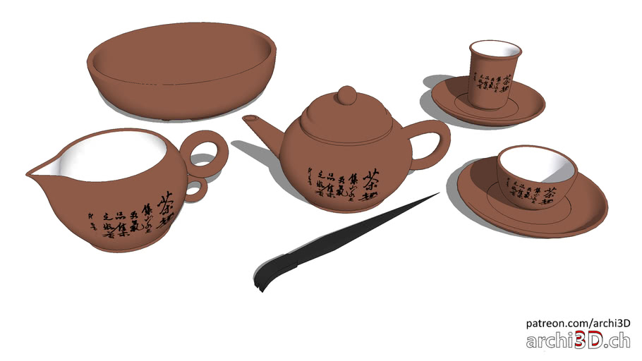 tea set 3D Warehouse