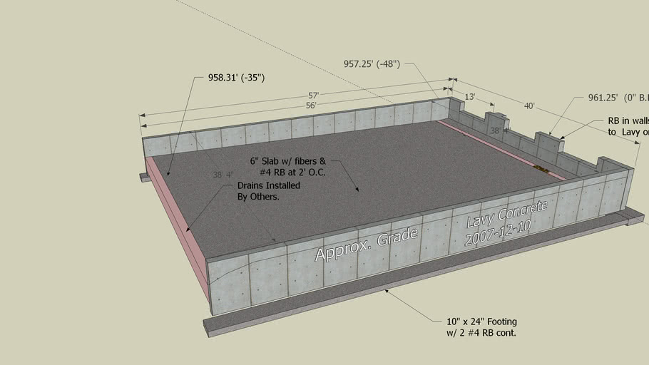 cast in place concrete loading dock walls and ramp 3D Warehouse