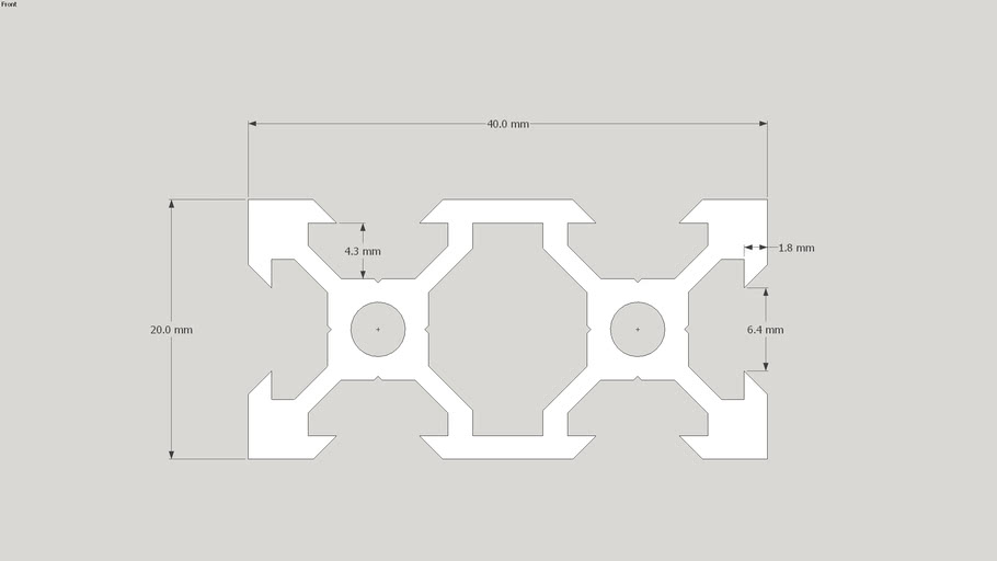 Aluminium profile 6mm slot