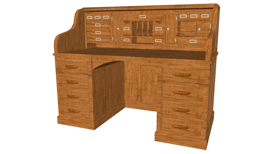 Office Rolltop Desk Detailed 3d Warehouse
