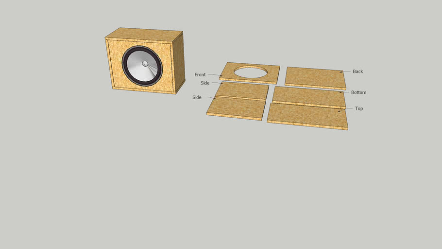 Closed enclosure for 12' subwoofer 3D Warehouse