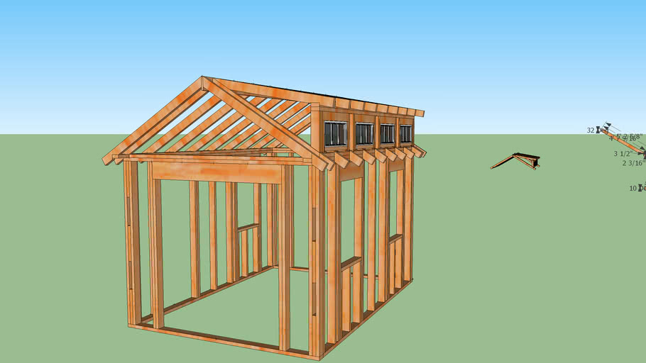 8 x 12 Shed with Dormer 3D Warehouse