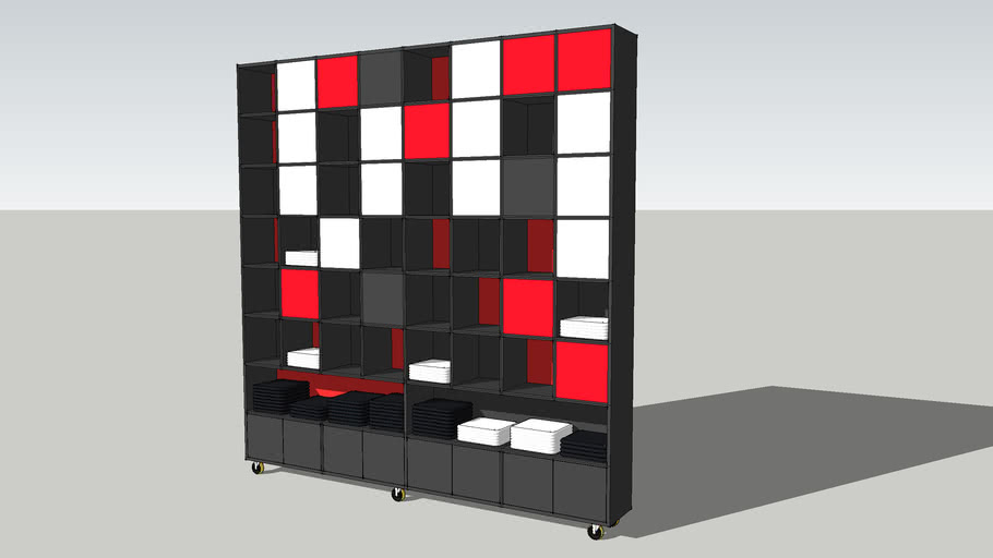 Tall retail Display Wall 3D Warehouse