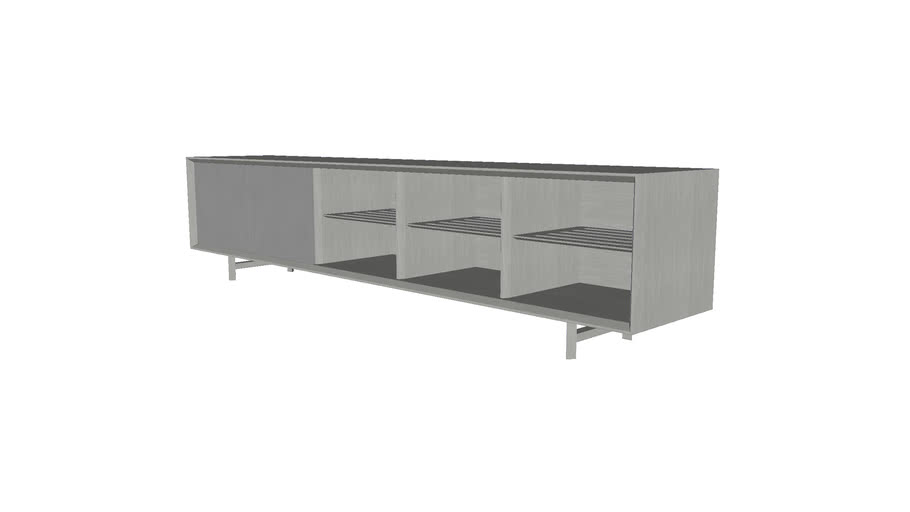 Chiswick Media Cabinet In Acier And Glossy Gray By Modloft 3d