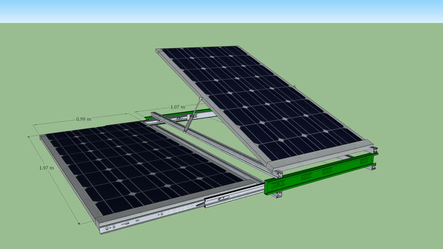 Solar panel PV Slide and tilt Roof Rack for Food truck | 3D Warehouse