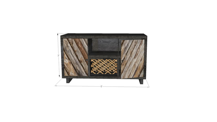 Reclaimed Wood Credenza 3d Warehouse