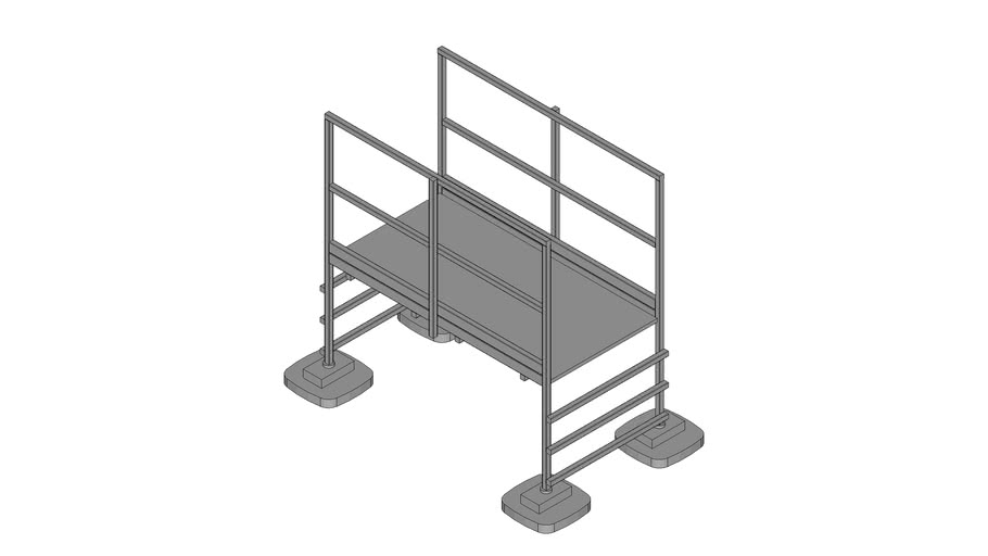 Walraven BIS Yeti® - roof step over, modular set, standing on roof layers, BRL2_H100_W100_L200
