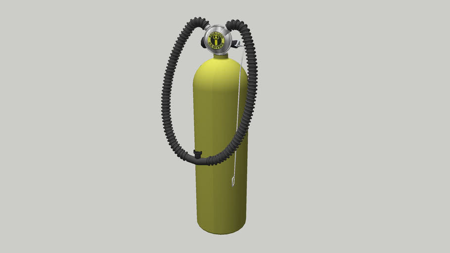 Vintage Dualhose scuba regulator setup 3D Warehouse