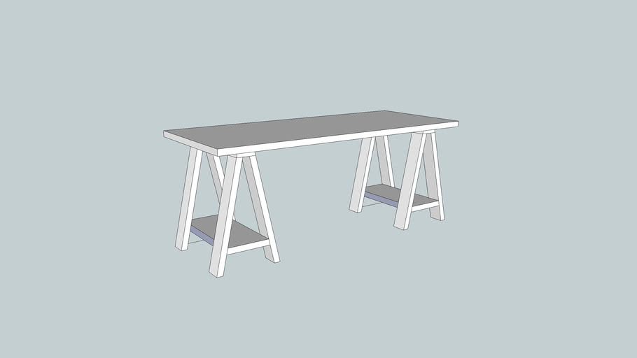 Sawhorse Desk Table 3d Warehouse