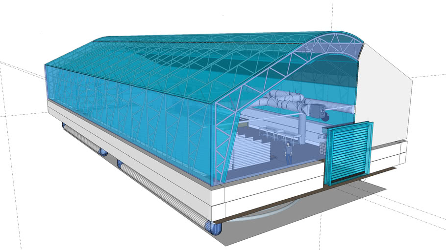 Greenhouse 50' & 13' Leg Hydroponics Prototype Air Insulated with (SHCS