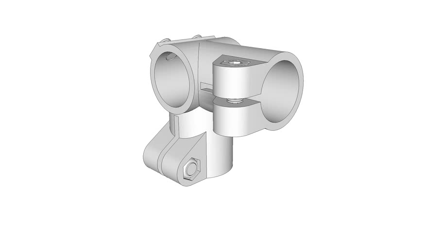 clamp, pipe, 3 way 90 degree elbow, 1.25 dia. pipe, McMasterCarr 9578T81 3D Warehouse