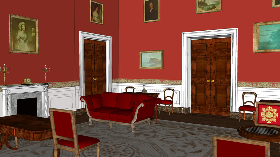 The White House Interior The Red Room 3d Warehouse