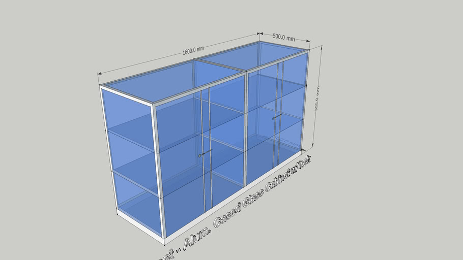 2 Sets Alum. Cased Glass w/ Lock 3D Warehouse