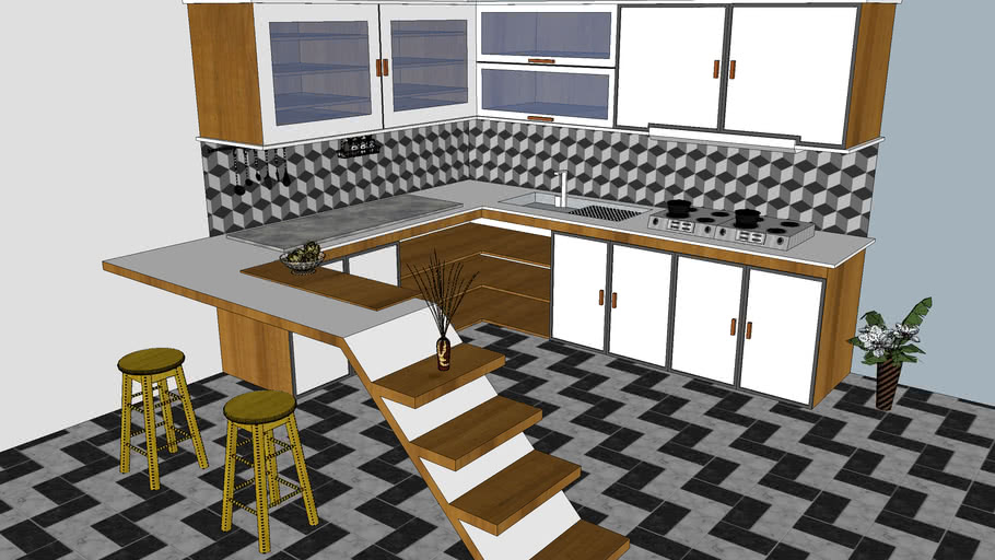 Design Interior Dapur Bersih  3D Warehouse