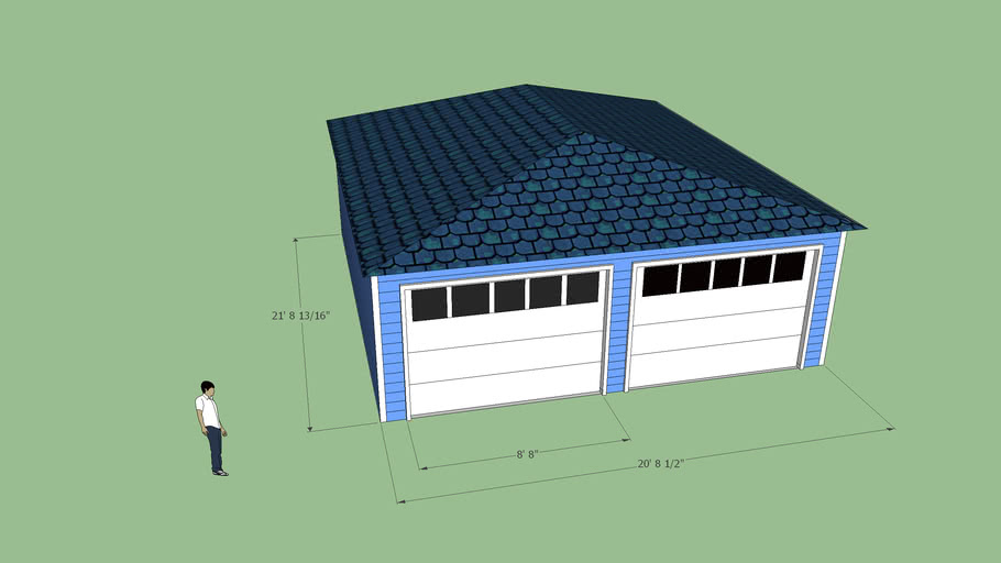 2 Car Garage With Hip Roof 3d Warehouse, How To Add Garage Lighting In Sketchup