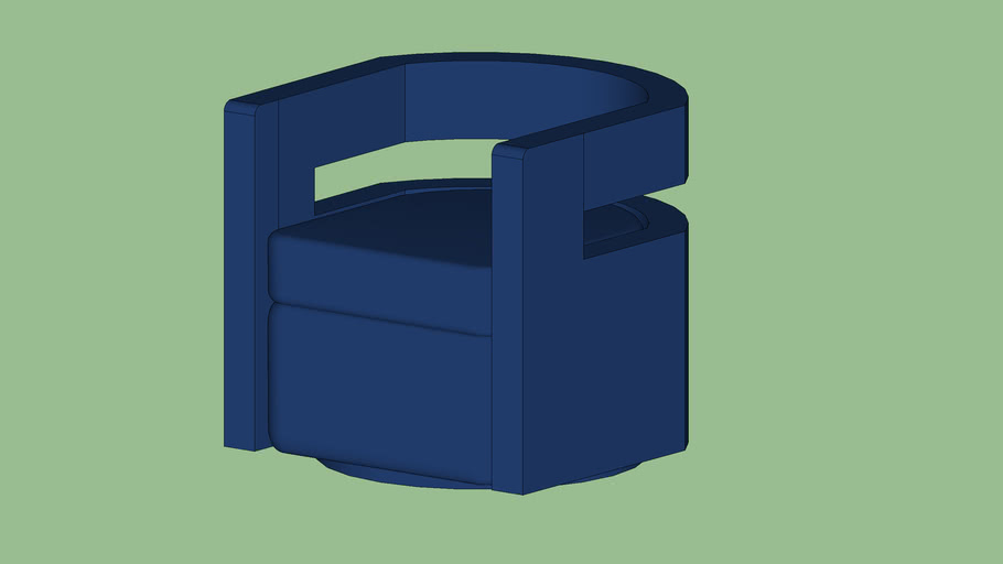 TOV Furniture Kennedy Swivel Blue Navy Chair 3D Warehouse