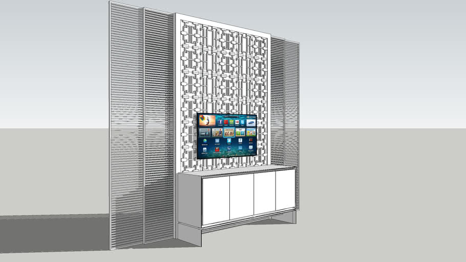 Screen Detail TV Wall 1 3D Warehouse