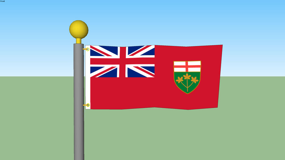 Ontario Flag with Flagpole 3D Warehouse
