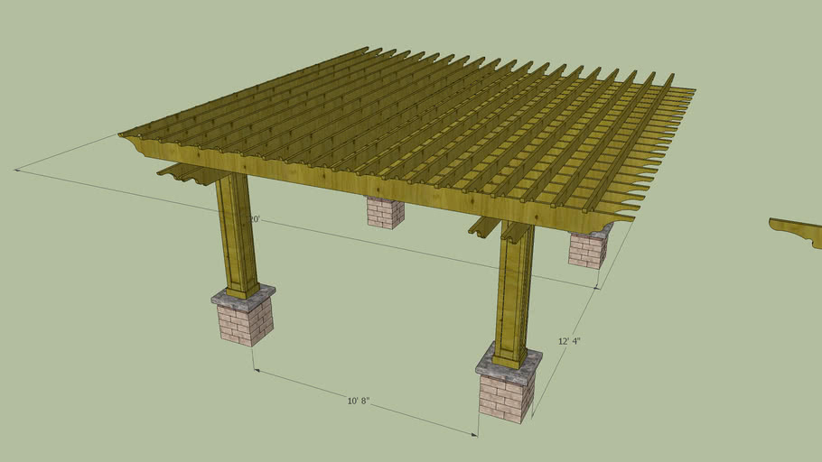 20' Large Garden Trellis Pergola | 3D Warehouse