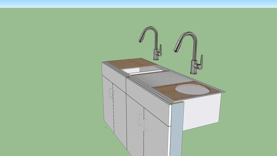 60' workstation sink 3D Warehouse