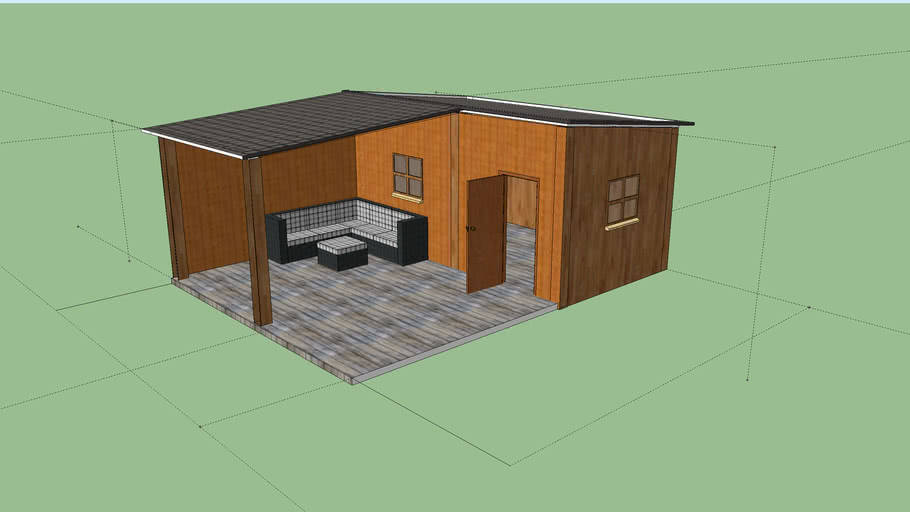 Spiksplinternieuw schuur met veranda | 3D Warehouse AL-47