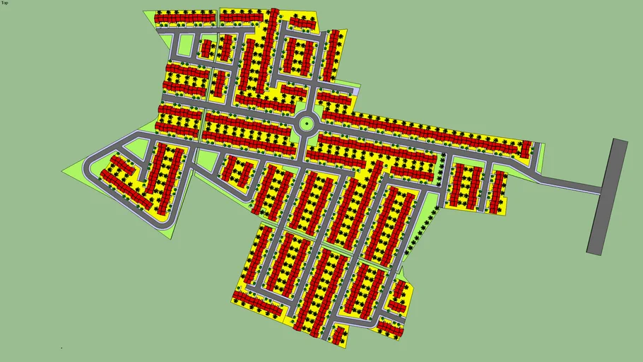 3D Model of Cara menggambar site plan
