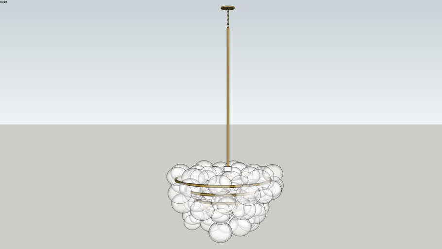 Regina Andrew Bubbles Chandelier (Clear) Natural Brass 3D Warehouse