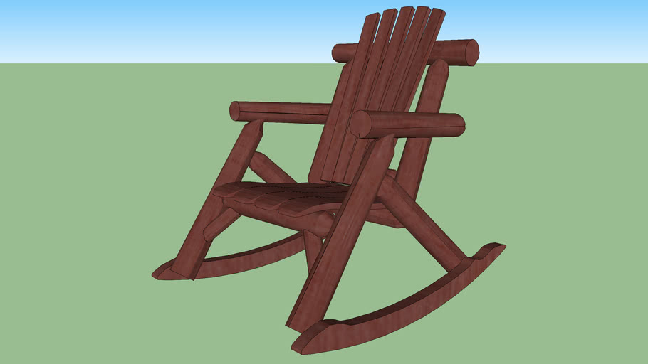 Log Adirondack Rocking Chair 3d Warehouse