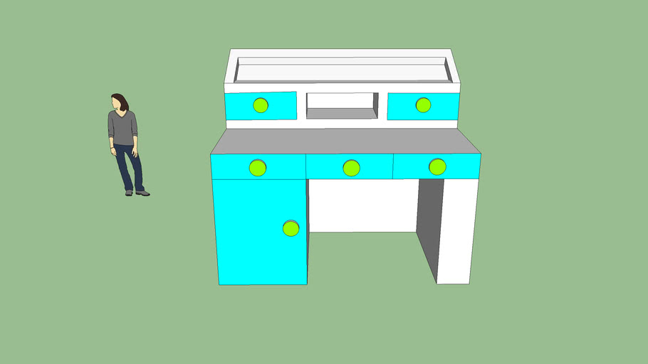 Desk meja  belajar  3D Warehouse