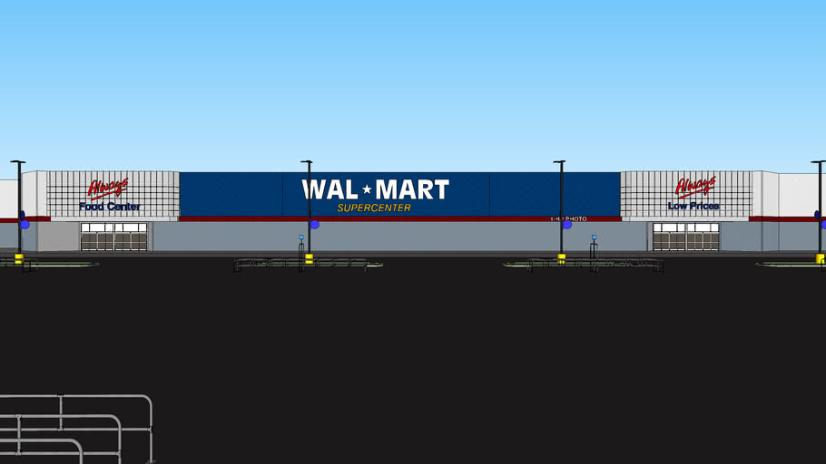 Walmart Supercenter hypermarket store (typical 1990's design) (early